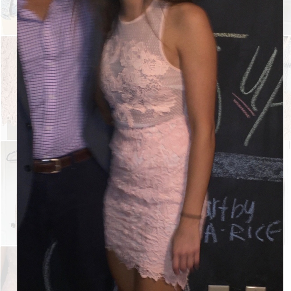 Crochet Lace & Sheer Mesh Dress
